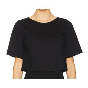 Ripley Rader Women Black Ponte Short Sleeve Top Size +1 (US 14 / 16) tee